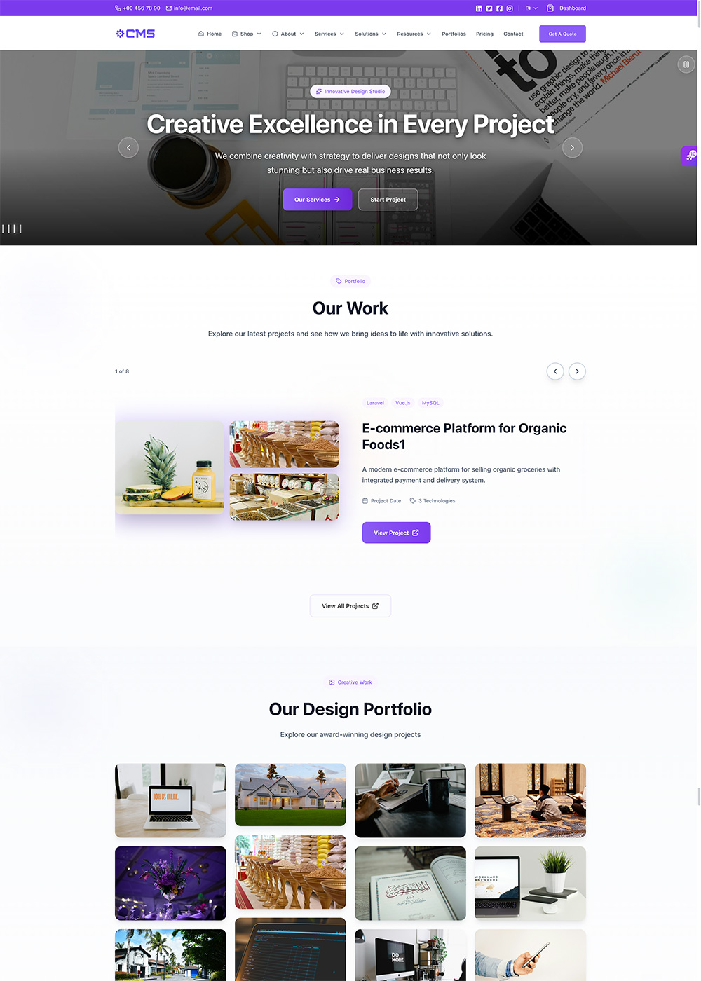 Design agency homepage demo