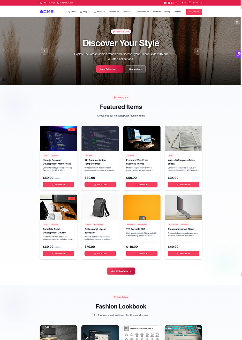 Fashion homepage demo